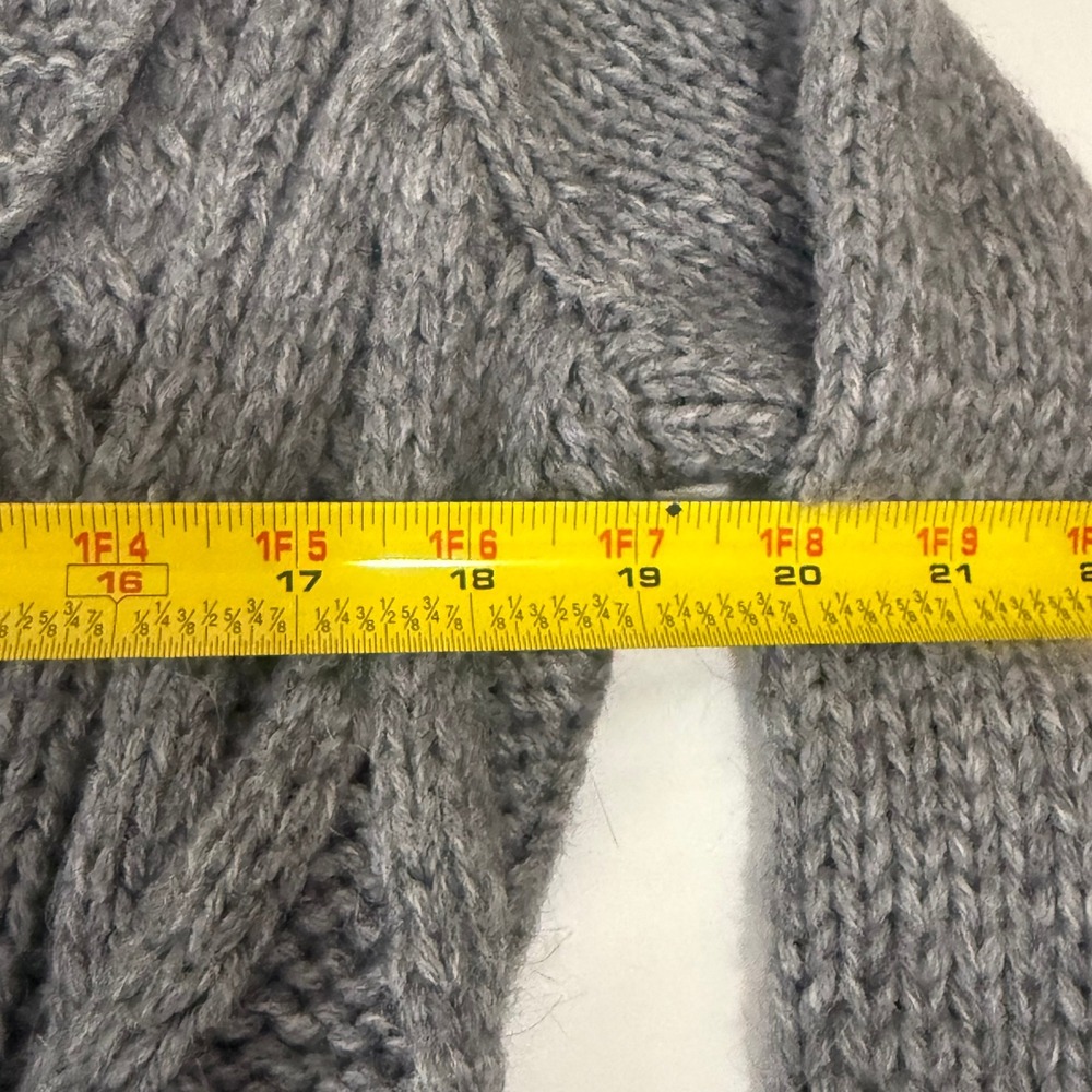 TALBOTS LADIES CABLE‎ KNIT OPEN FRONT LONG CARDIGAN SWEATER GRAY SIZE MEDIUM - Picture 10 of 16